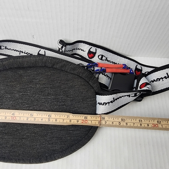 Champion Fanny Pack Gray with Red and Blue Carpeted Logo Unisex - Picture 9 of 12